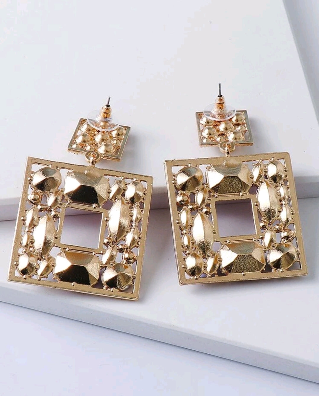The Square Stone Earrings