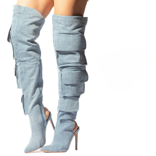 The Flirt Denim Boots