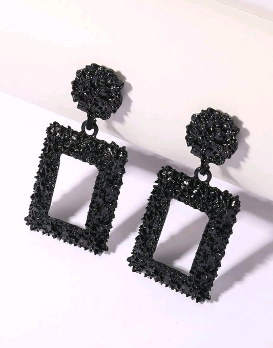 The Texture Square Earrings