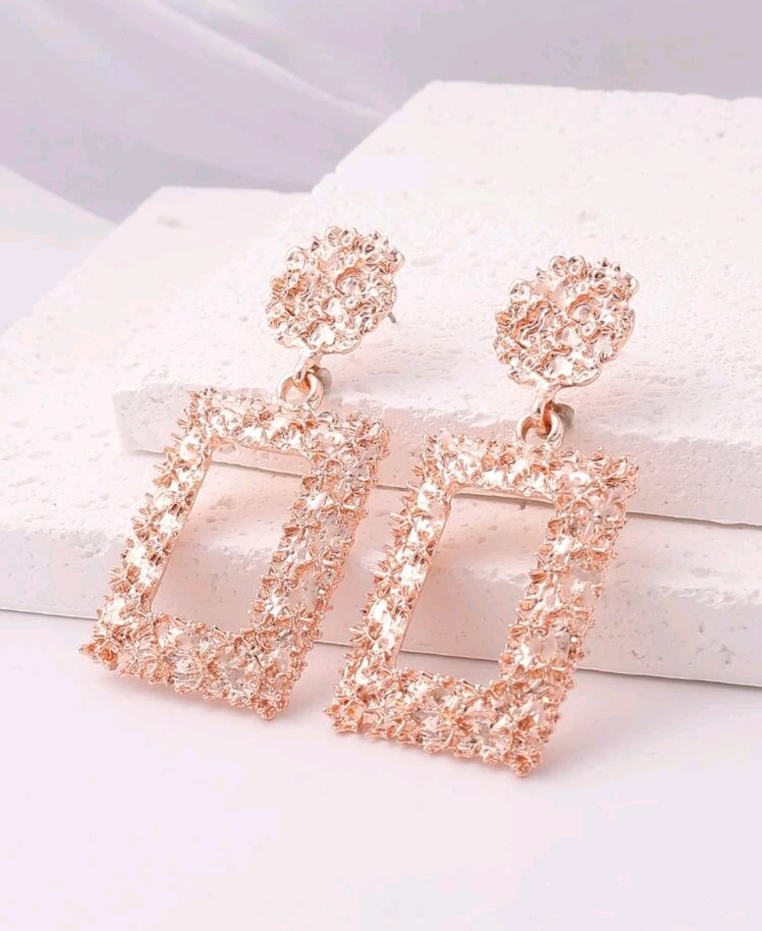 The Texture Square Earrings