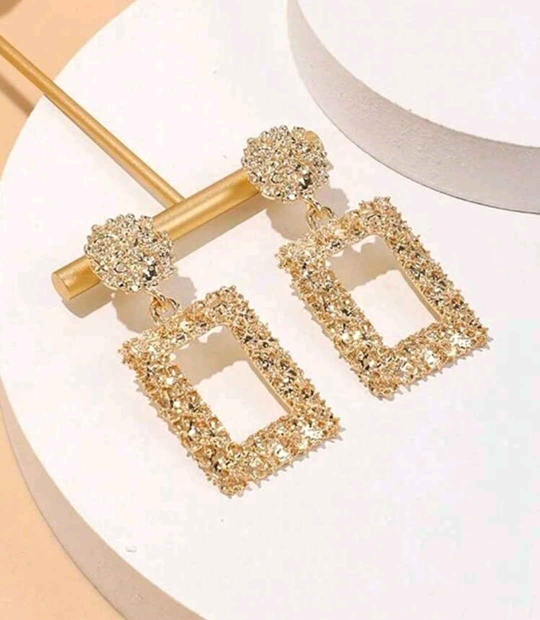 The Texture Square Earrings