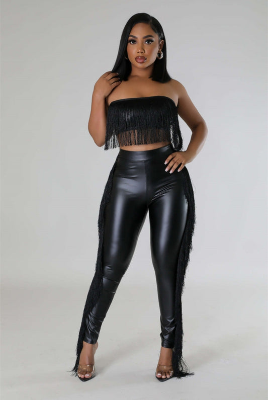 The Secrets Fringe Leather Set